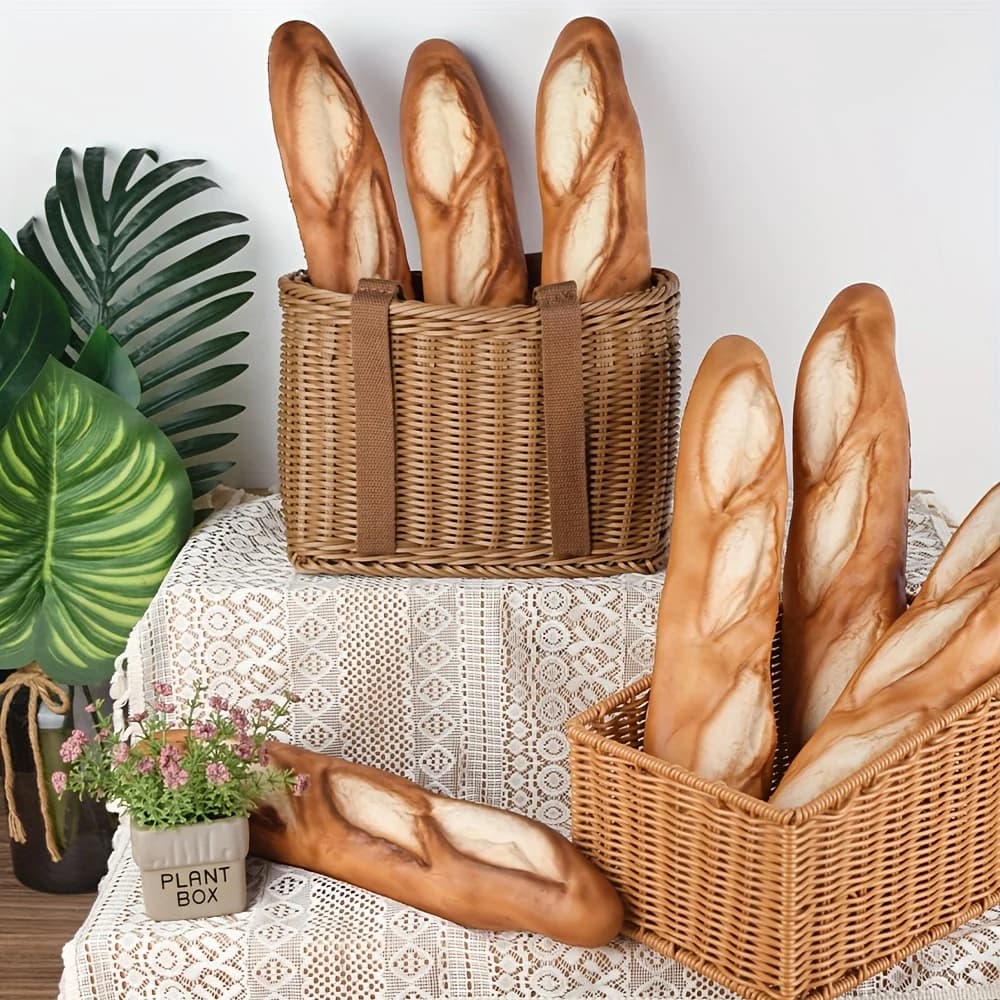 Faux accessoire de pain Baguette, modèle de pain français réaliste en PU pour la décoration de la cuisine à domicile, arrière-plan de photographie, décoration de fête