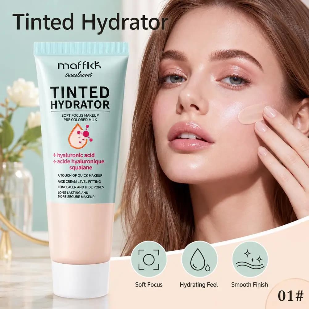 Crème hydratante teintée, couvrance modulable, hydratation intense, teint uniforme, fini semi-mat, crème hydratante pour le maquillage