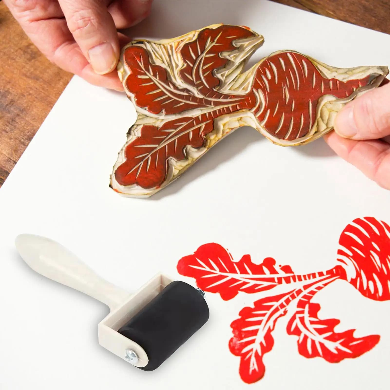 Rouleau en caoutchouc pour peinture à l'encre, impression, projets artistiques, outil de tamponnage à l'encre, rouleau à peinture