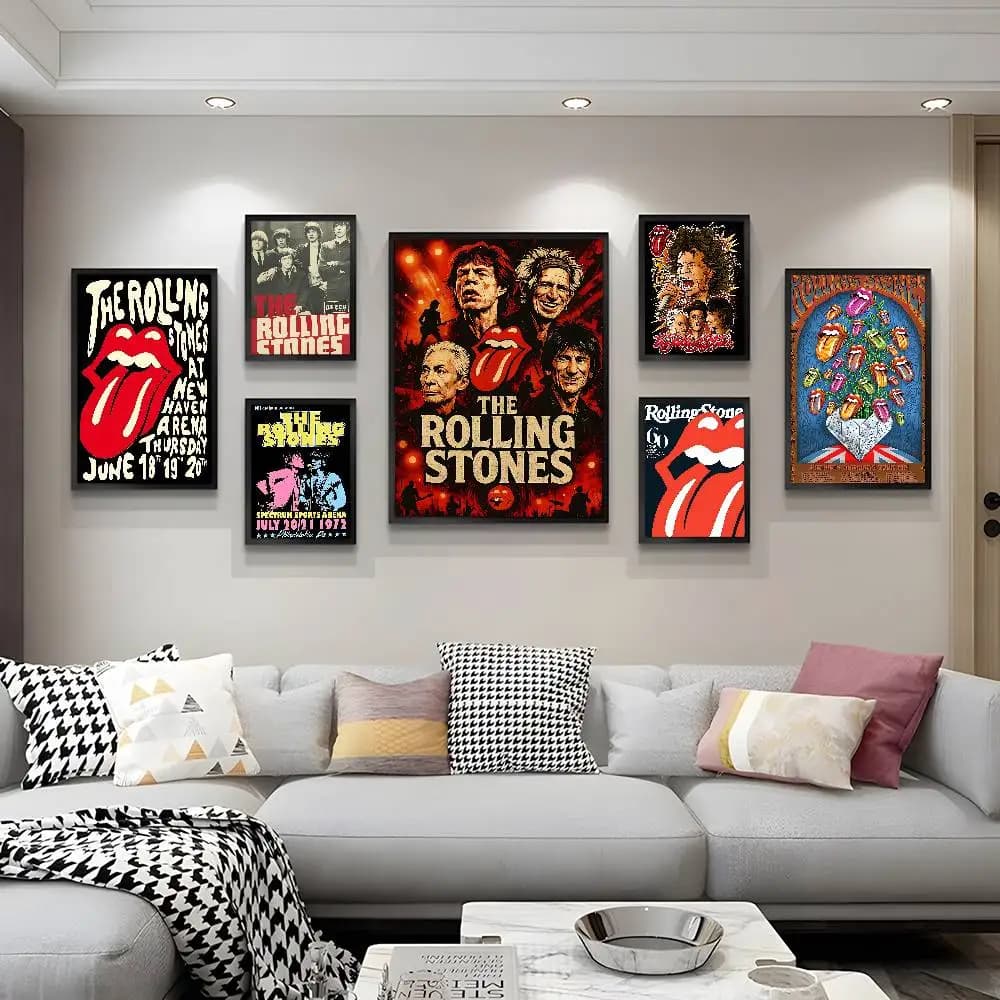 Affiche autocollante DIY du groupe de rock The Rolling Stones