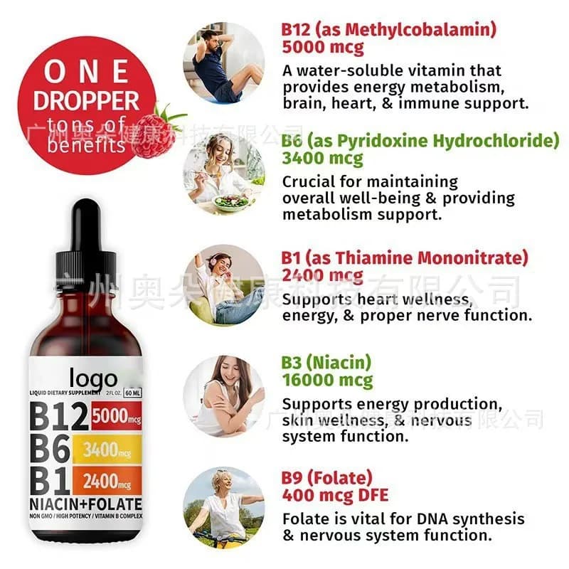 Gouttes liquides de vitamine B12