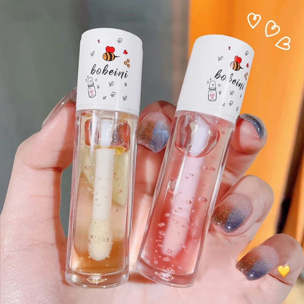 Huile à lèvres au miel, eau légère, verre transparent, huile hydratante pour les lèvres, pour étudiants, abordable