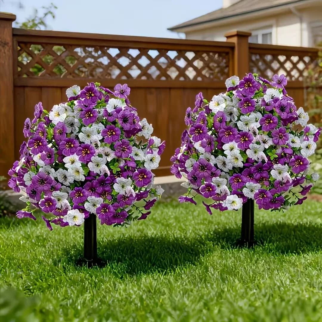 Tiges artificielles d'eucalyptus et de violette de couleurs mélangées