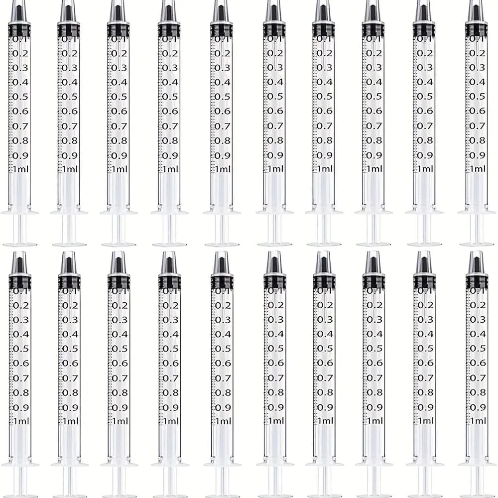 100/200 seringues de 1 ml avec capuchon, adaptées à l'alimentation des animaux de compagnie, à la supplémentation en nutriments, aux prélèvements en laboratoire et aux applications DIY