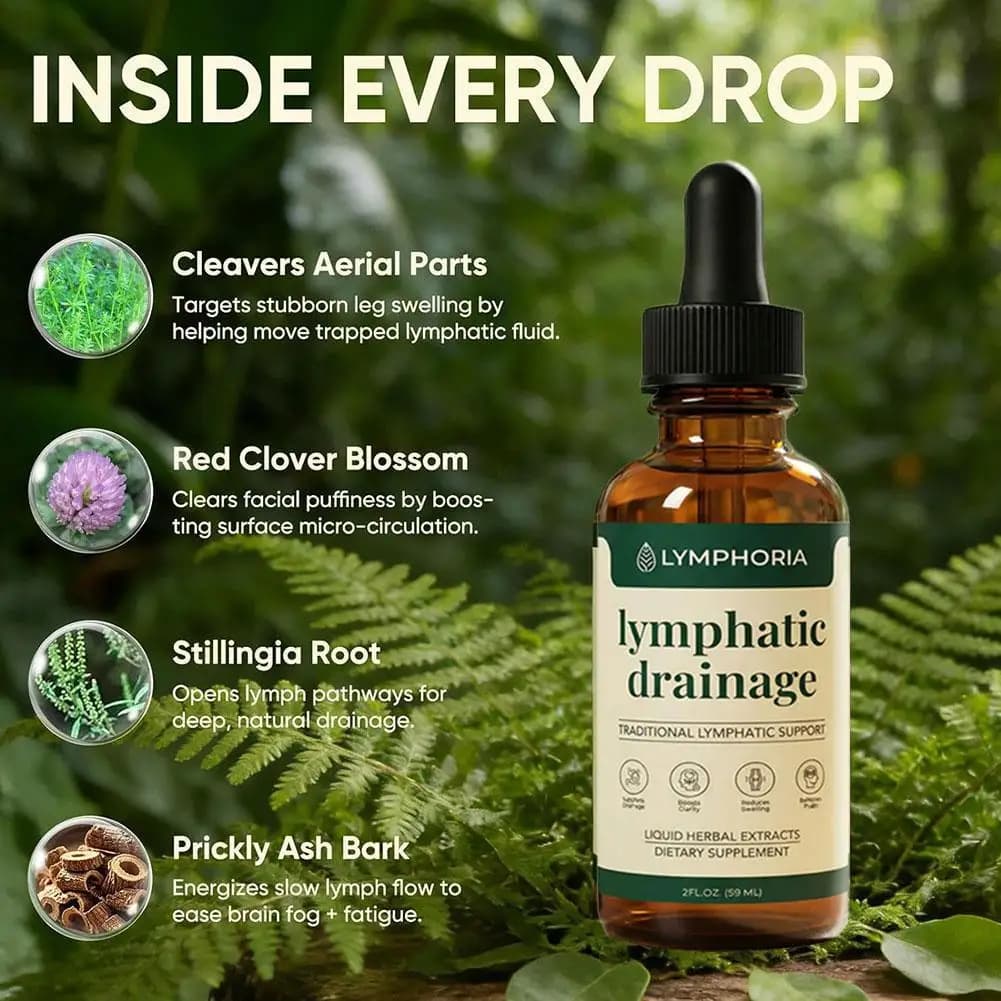 Gouttes liquides de drainage lymphatique à base de plantes biologiques