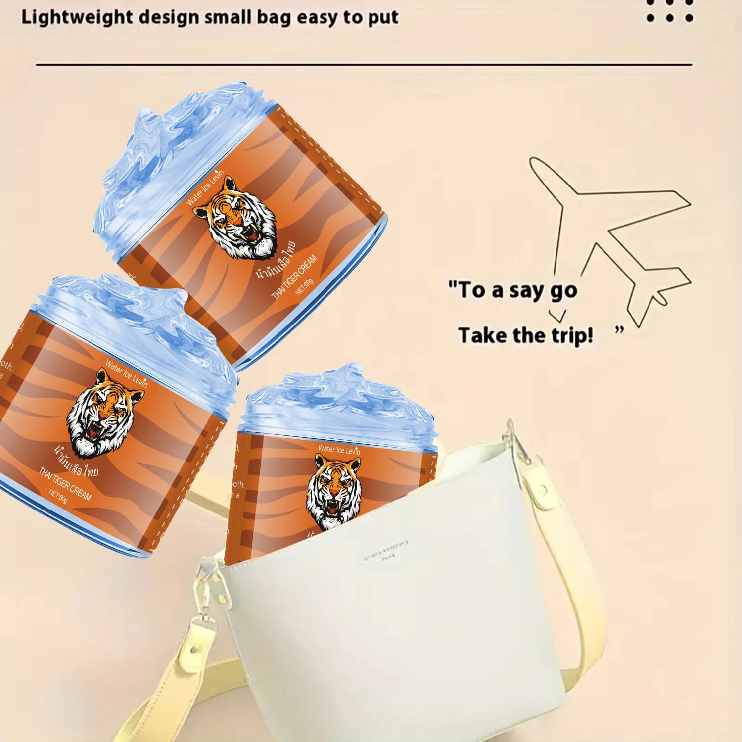 Crème à l'huile de tigre thaïlandaise - Hydratant profond hypoallergénique, riche en nicotinamide et acide hyaluronique, 60g, ingrédients naturels, apaisant et hydratant, adapté à tous les tons de pea