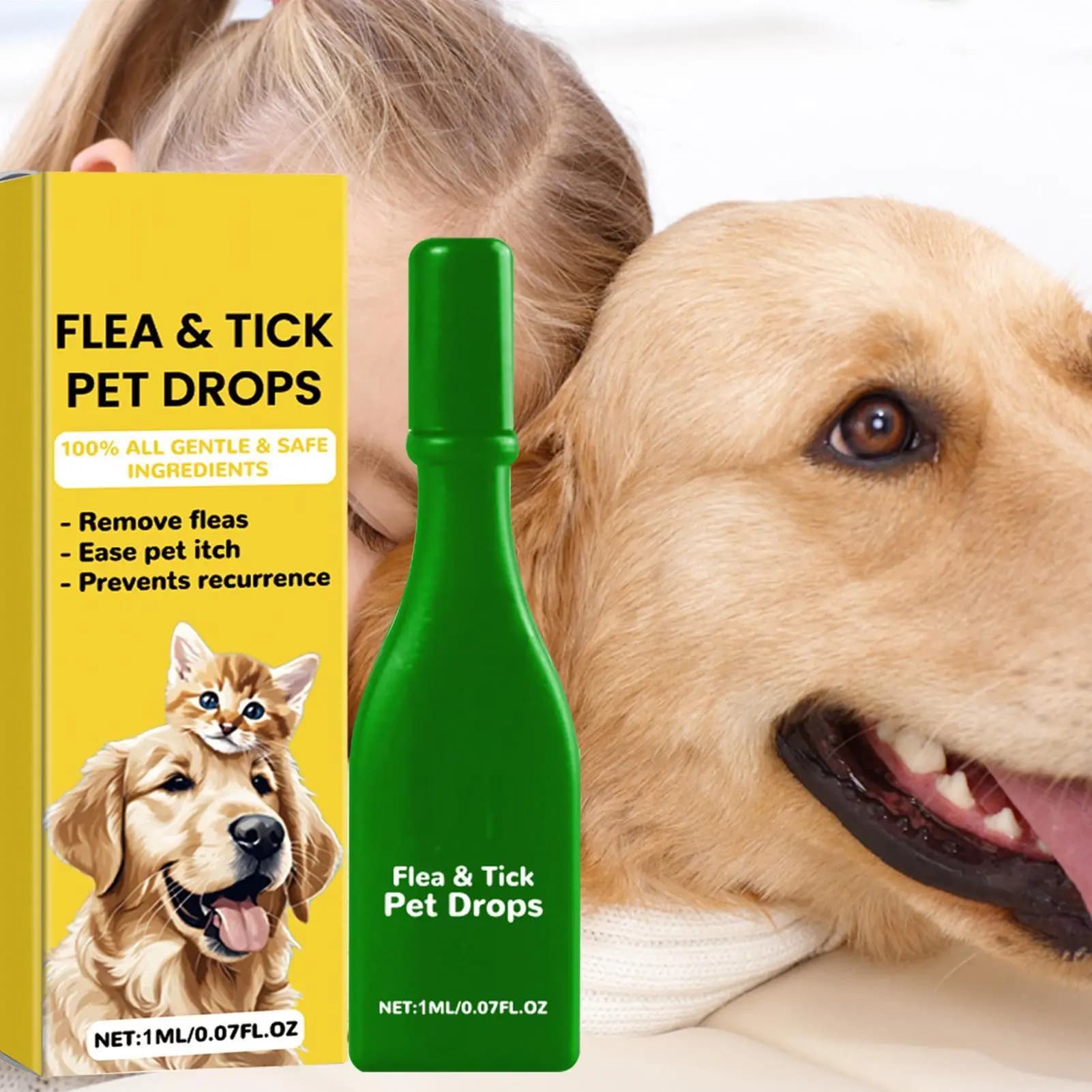 Gouttes anti-puces pour chats : élimination des puces et des tiques, soulagement des démangeaisons cutanées, répulsif externe contre les insectes, fournitures de vermifuges, traitements contre les tiq