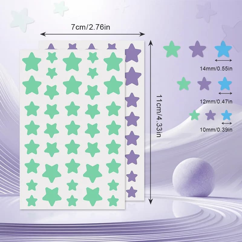 8/16 Patchs Étoiles Colorés pour l'Acné – Améliore la Peau des Femmes – Outil Hydrocolloïde Anti-Acné – Couvre les