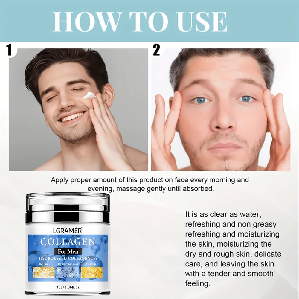 Crème anti-rides pour homme, raffermissante, hydratante, pour le visage et le cou, rétinol, traitement anti-âge
