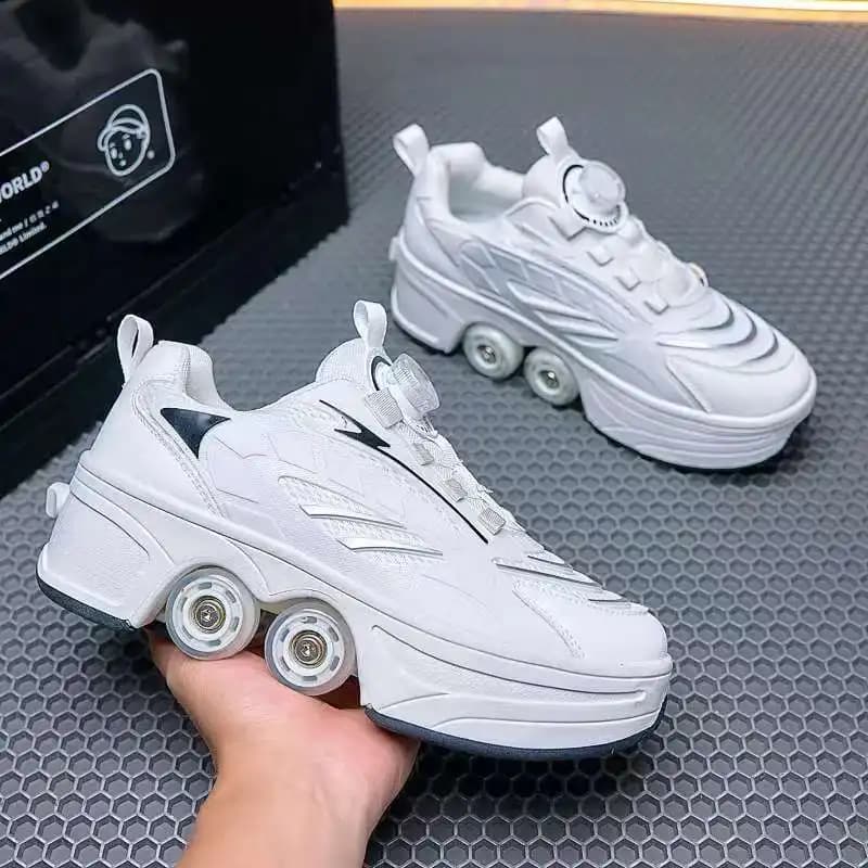 Nouveaux grands patins à roulettes rétractables à quatre roues, parfaits pour les sports de plein air et les activités de loisirs. Un excellent cadeau!