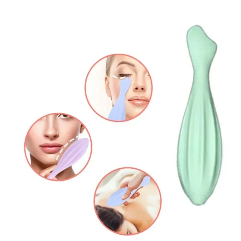 Rouleau de beauté pour le visage et les yeux, outils de soins de la peau, Massage Gua Sha, rouleau de beauté en Silicone
