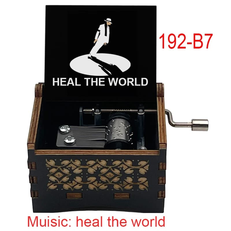 Boîte à musique à manivelle 18 tons « Heal The World » – Décoration d'intérieur