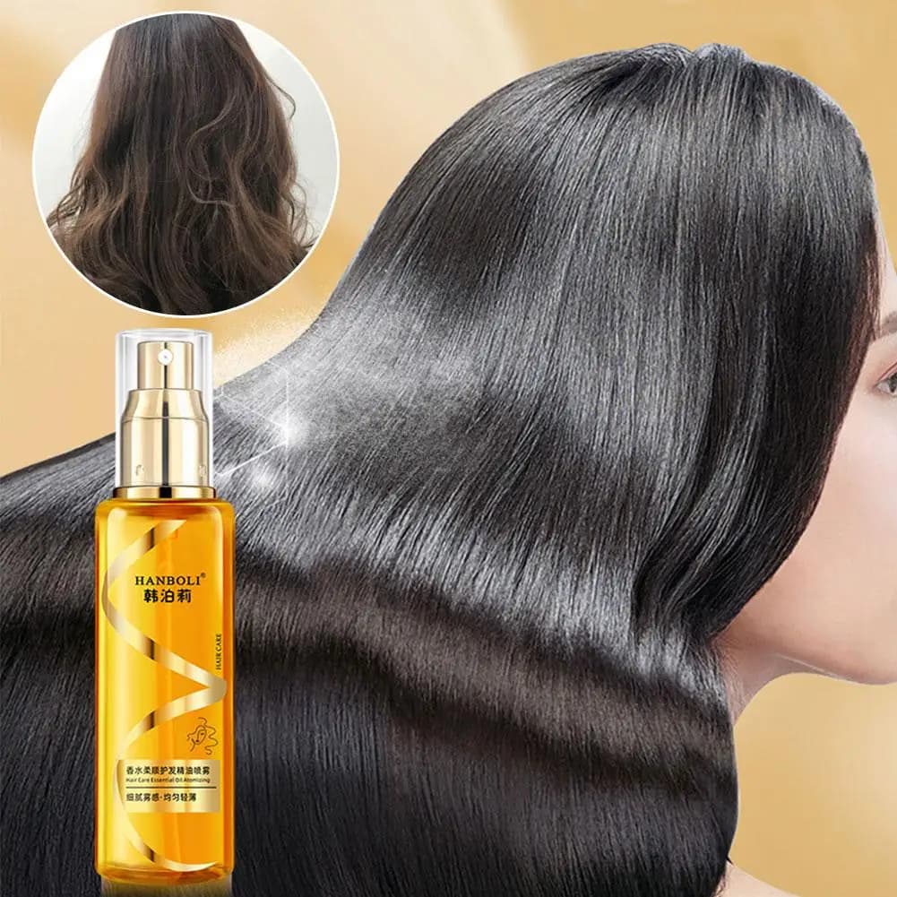Spray d'huile capillaire inoffensif, 2 pièces, Spray pour cheveux bouclés, hydratant, nourrissant, sans lavage, produits antistatiques pour cheveux