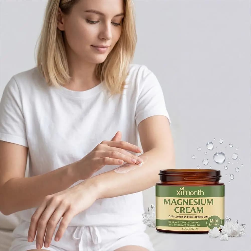 Crème relaxante au magnésium naturel premium, soin hydratant pour la peau, soulagement de la tension musculaire doux pour la peau, pour après l'exercice et usage quotidien