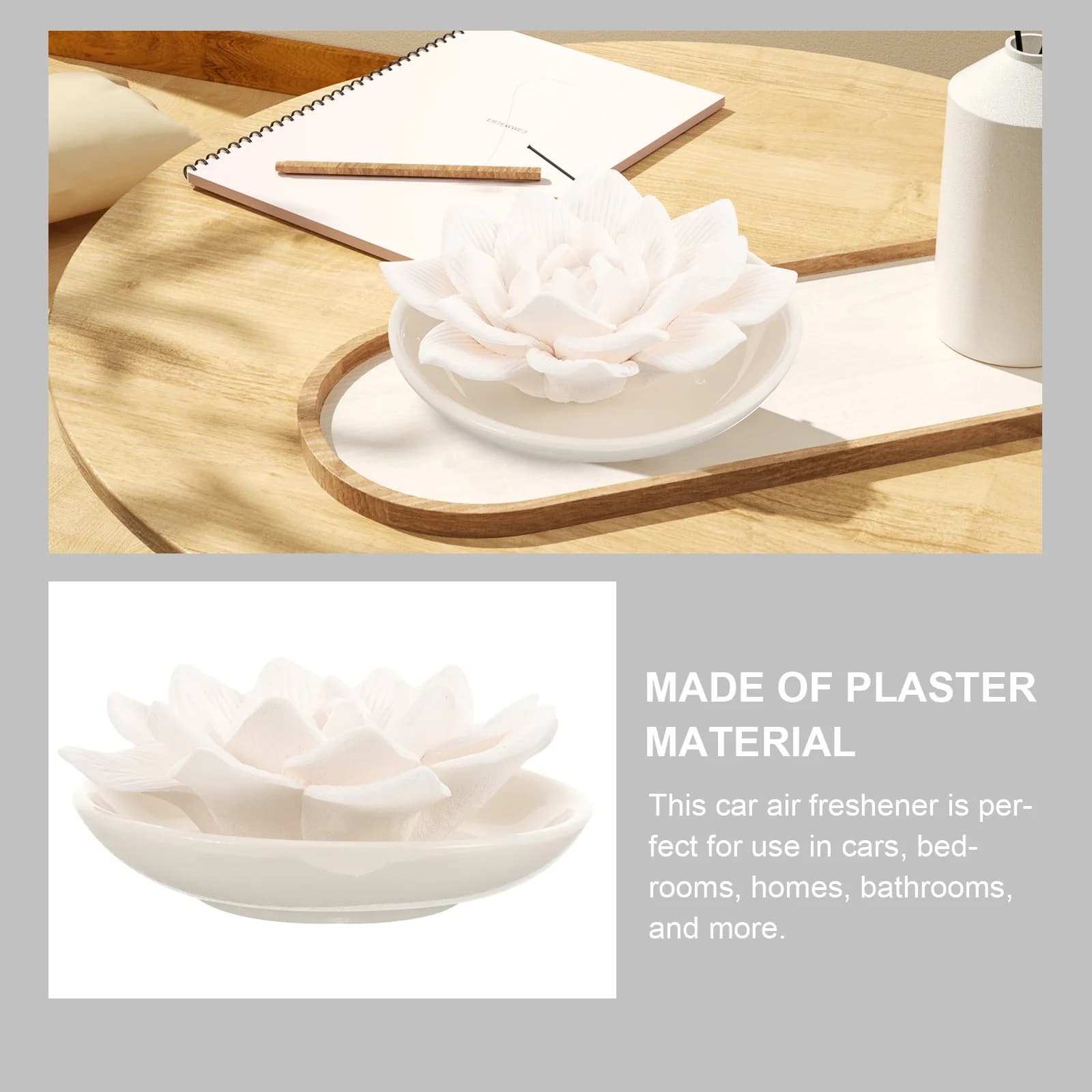Mini Diffuseur d'Huile Essentielle en Pierre, Diffuseur de Fleurs Passif, Aromathérapie, Diffuseur de Bureau