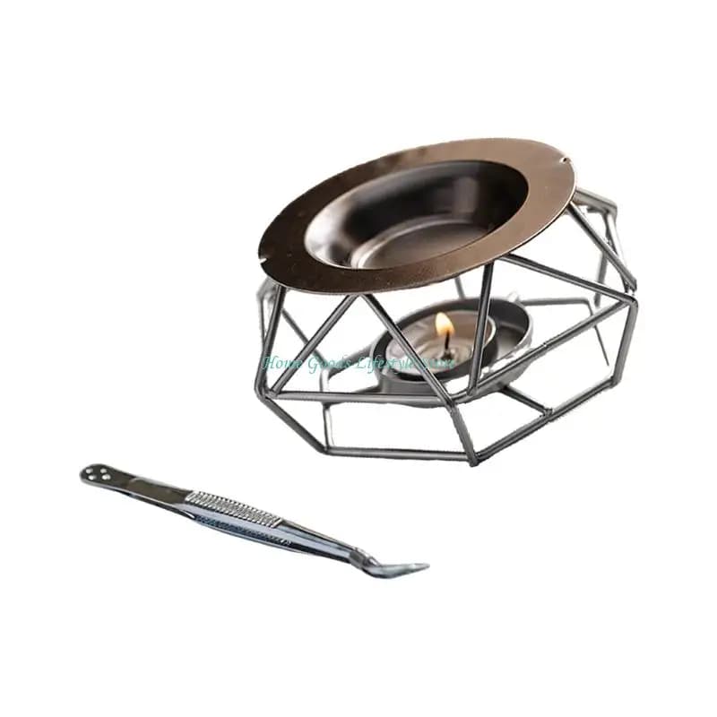 E74E brûleurs d'huiles essentielles, brûleurs cire fondue, aromathérapie, brûleurs d'arômes, diffuseur d'huile en fer, bougie