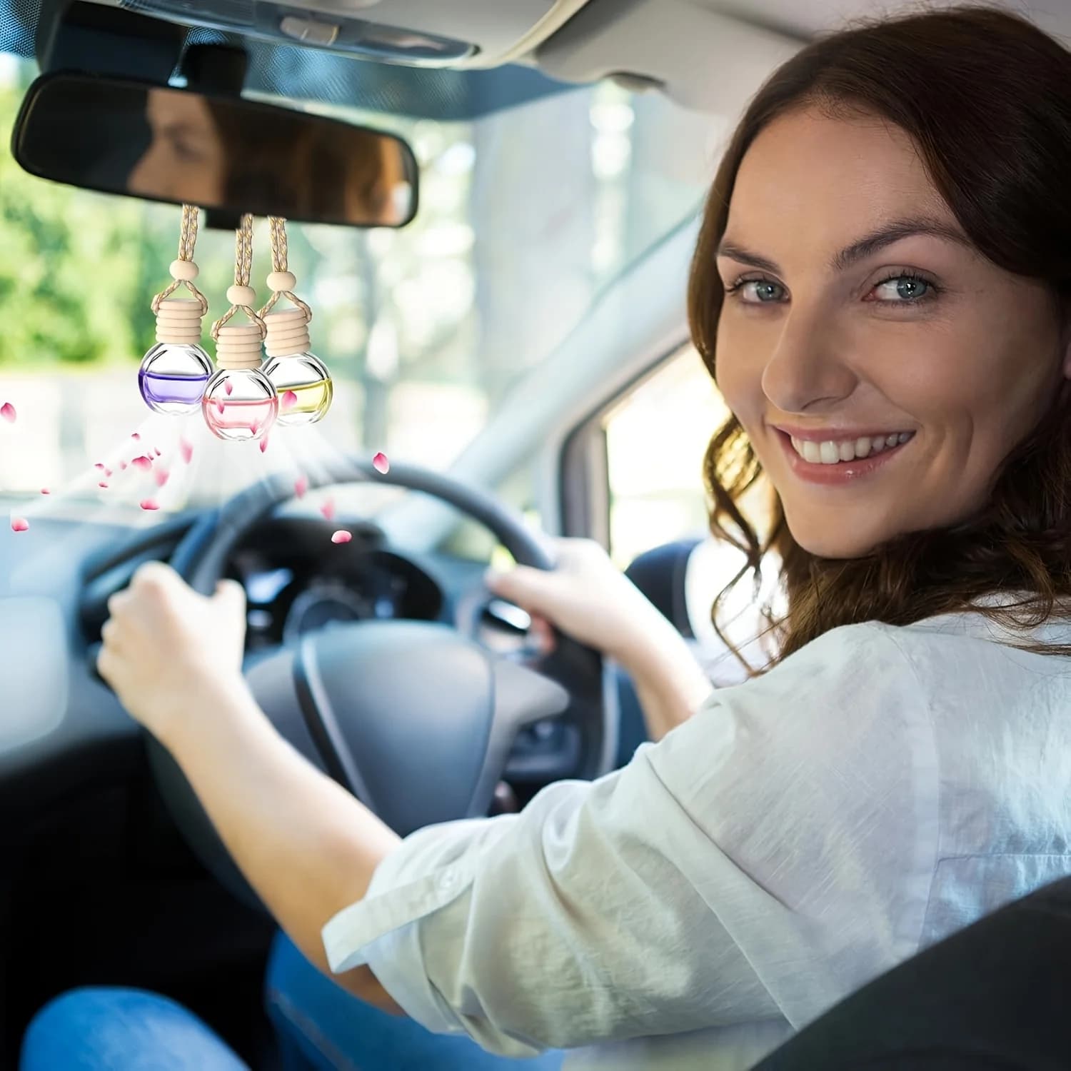 5 pièces diffuseur de voiture bouteille suspendue désodorisant de voiture 8ml désodorisant vide diffuseur de parfum de voiture bouteille de parfum rechargeable