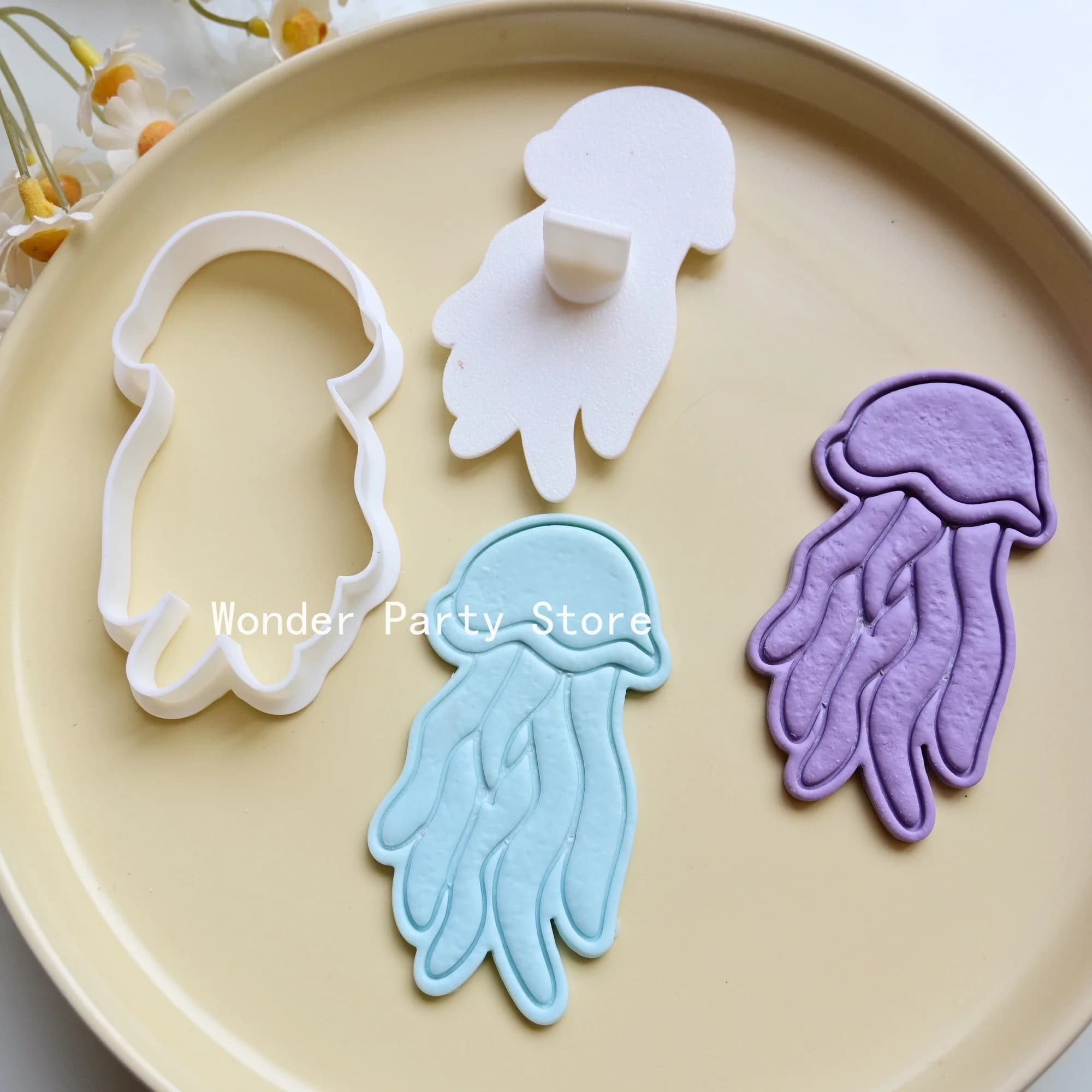 Moule à biscuits méduse DIY en plastique, moule à gâteau fondant animaux marins, emporte-pièces de biscuits dessin animé, outils de décoration, ustensiles de cuisson de cuisine
