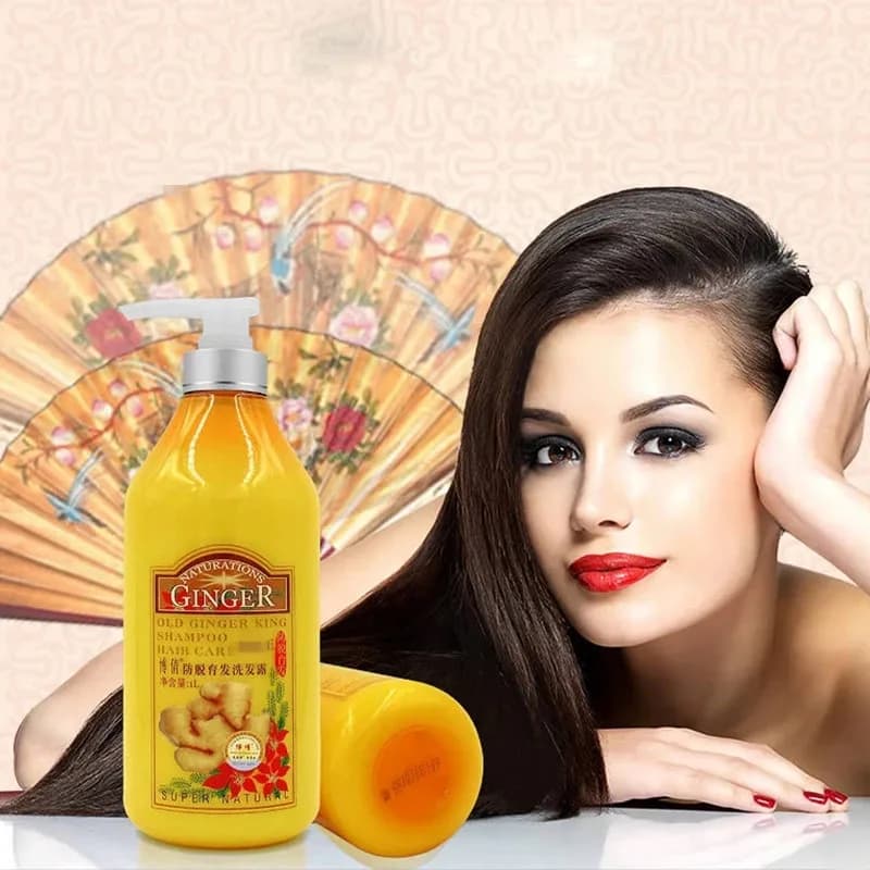 Shampooing capillaire au jus de gingembre ancien 1000ML, traitement professionnel du cuir chevelu, contrôle du sébum, croissance des cheveux, densifiant, anti-chute
