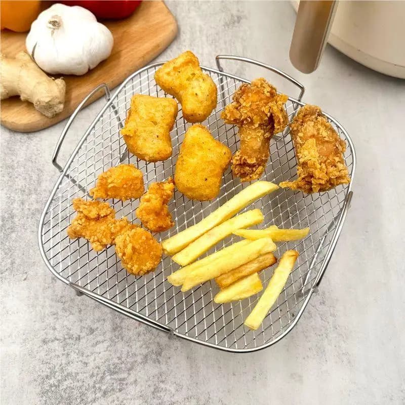 Grille de cuisson empilable en acier inoxydable pour friteuse à air et four