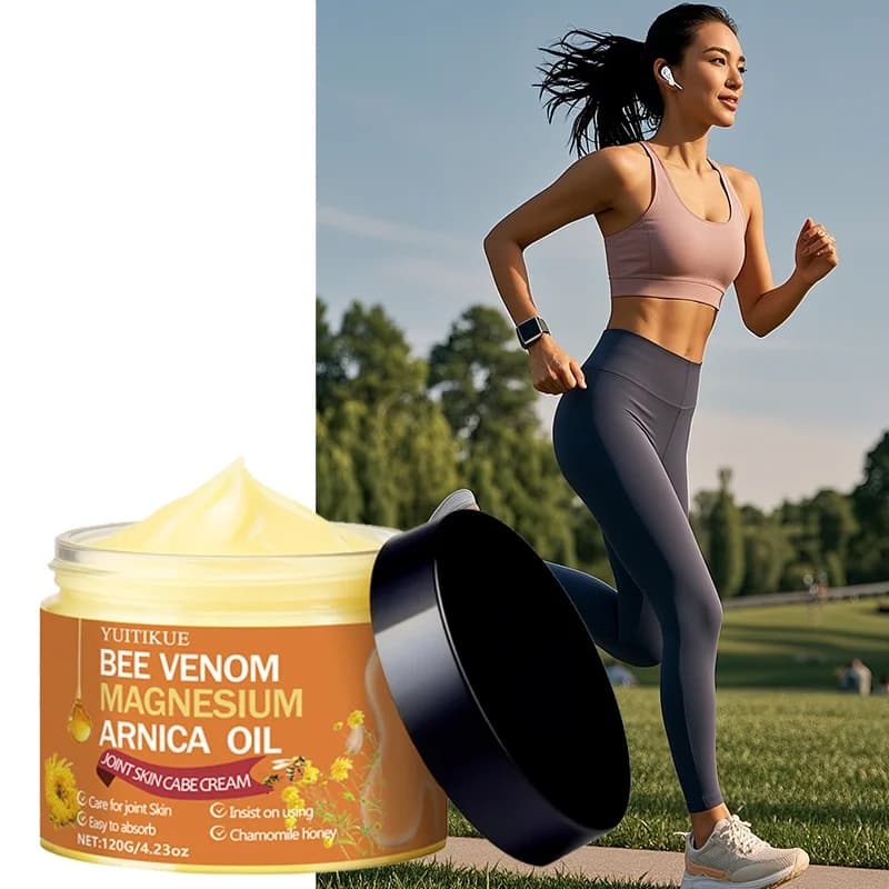 Crème pour les articulations YUITIKUE au venin d'abeille, au magnésium et à l'arnica, hydrate en profondeur, hydrate la peau des articulations, formule douce