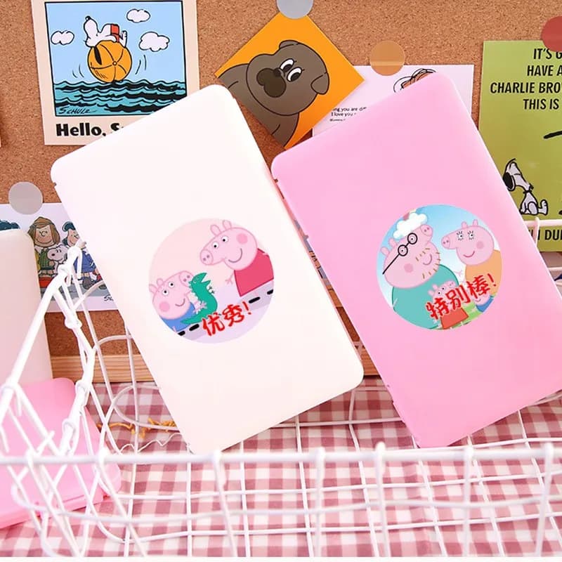 Peppa Pig George maternelle récompense autocollant 500 pièces/rouleau cochon famille cochon père mère dessin animé autocollant jouet cadeaux d'anniversaire pour enfant