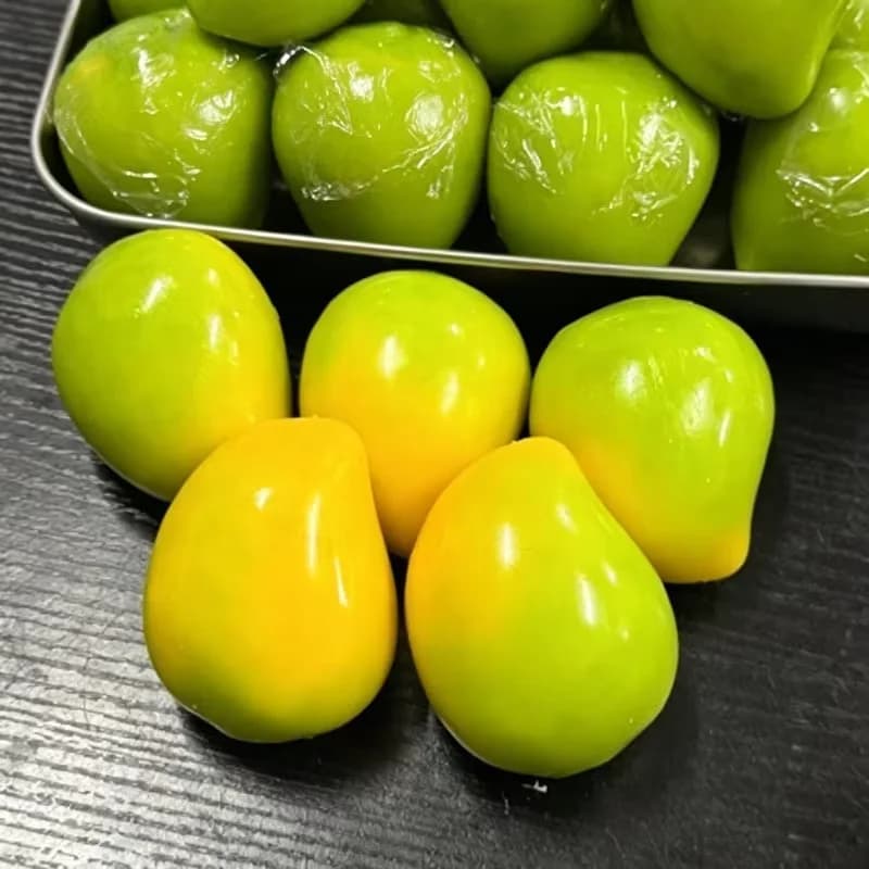 Balle anti-stress artisanale en forme de mangue croustillante, jouet fidget, balle à presser croustillante, blocs ronds rembourrés, jouets