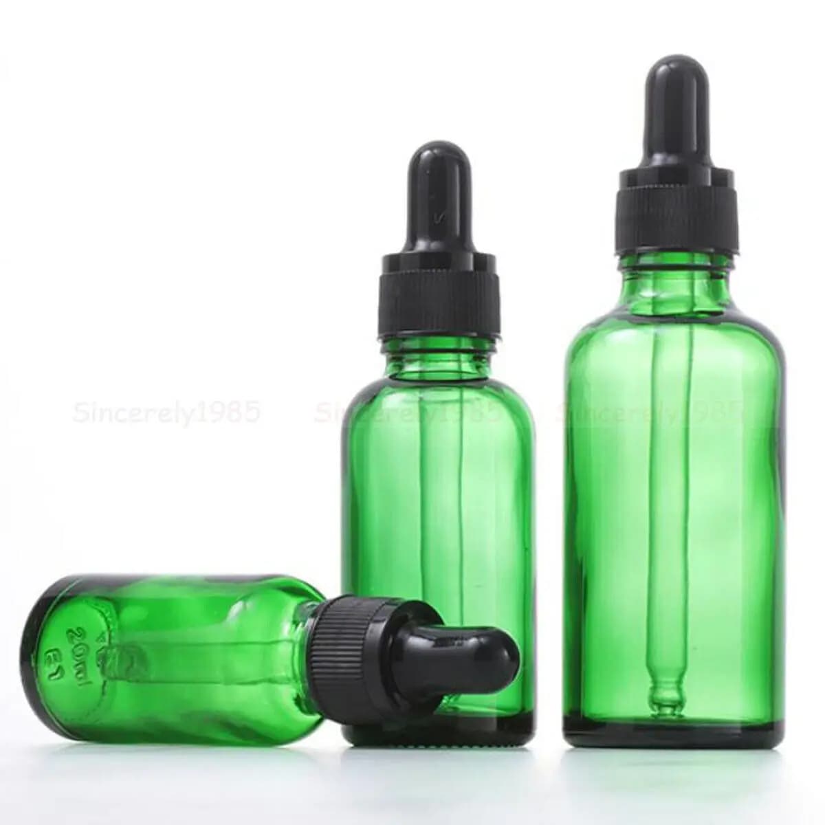 Compte-gouttes en verre vert HI pour aromathérapie, pipent pour parfum essentiel, château, 5ml, 10ml, 15ml, 20ml, 30ml, 50ml, 100ml
