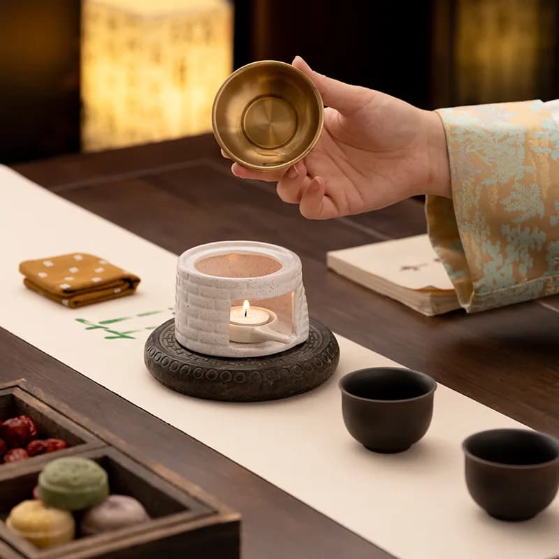 Diffuseur d'aromathérapie en céramique, chauffe-huile et chauffe-bougie pour usage domestique, encens, café en poudre, Relaxation, décor de salle de méditation