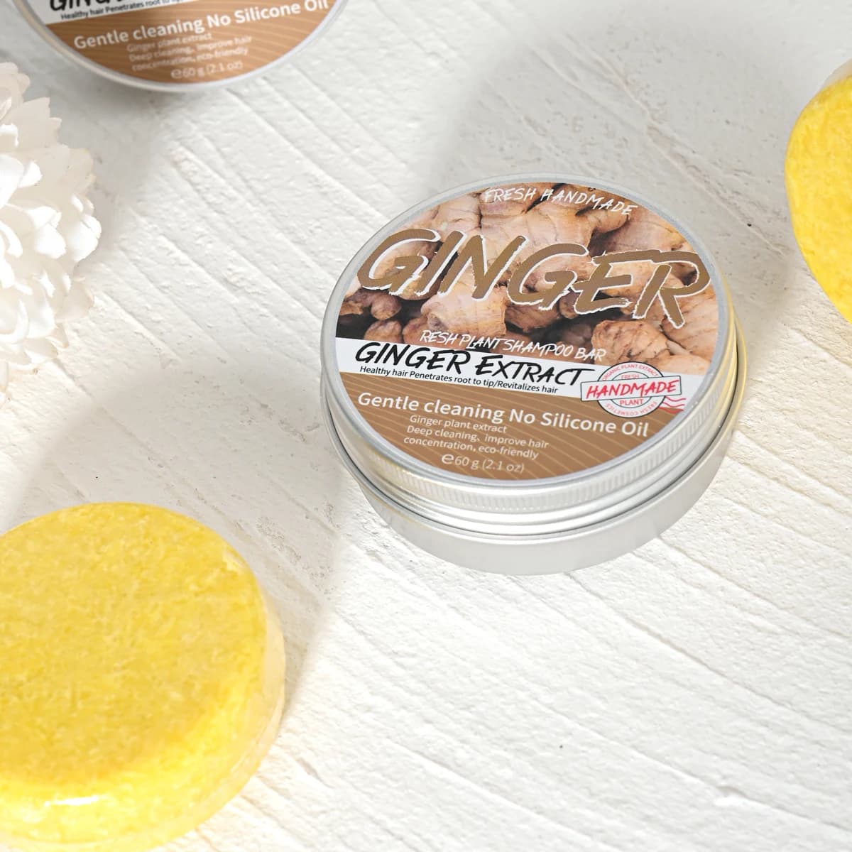 JIJIBA huile gingembre savon essentiel solide shampooing savon contrôle de l'huile shampooing rafraîchissant nettoyage hydratant savon fait à la main