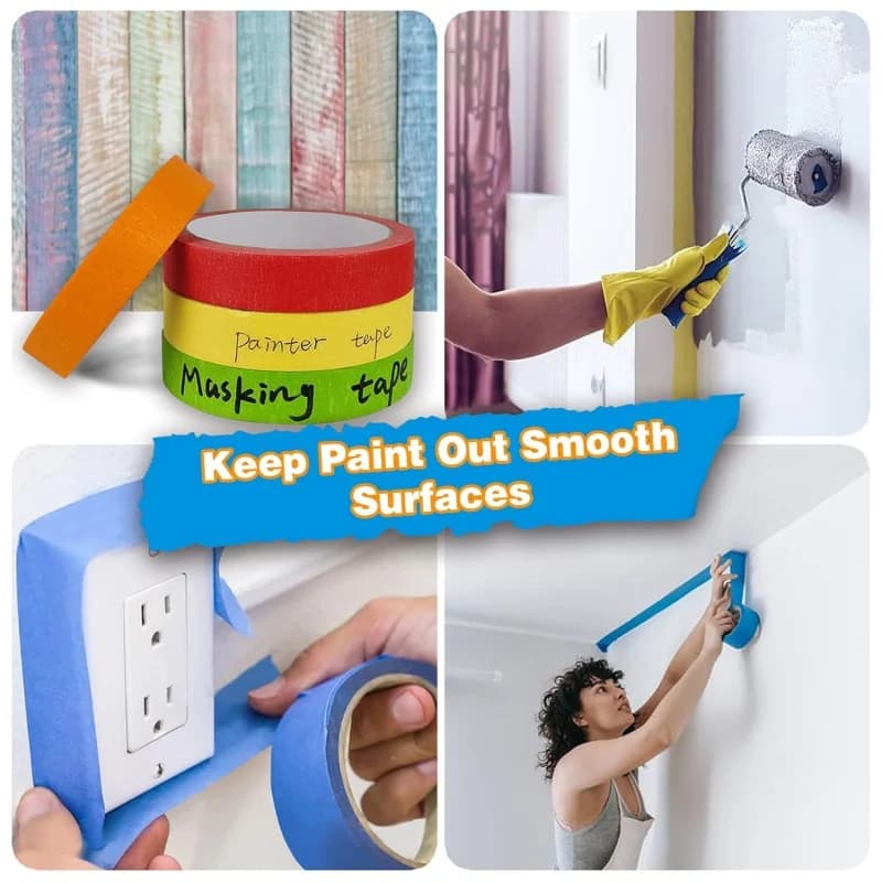 8 rouleaux de ruban adhésif fin pour peintre