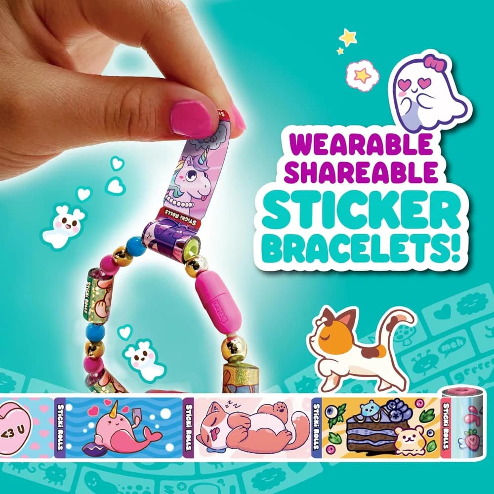 STICKI Rolls Sticki Bands - Bracelet autocollant portable ou partageable
