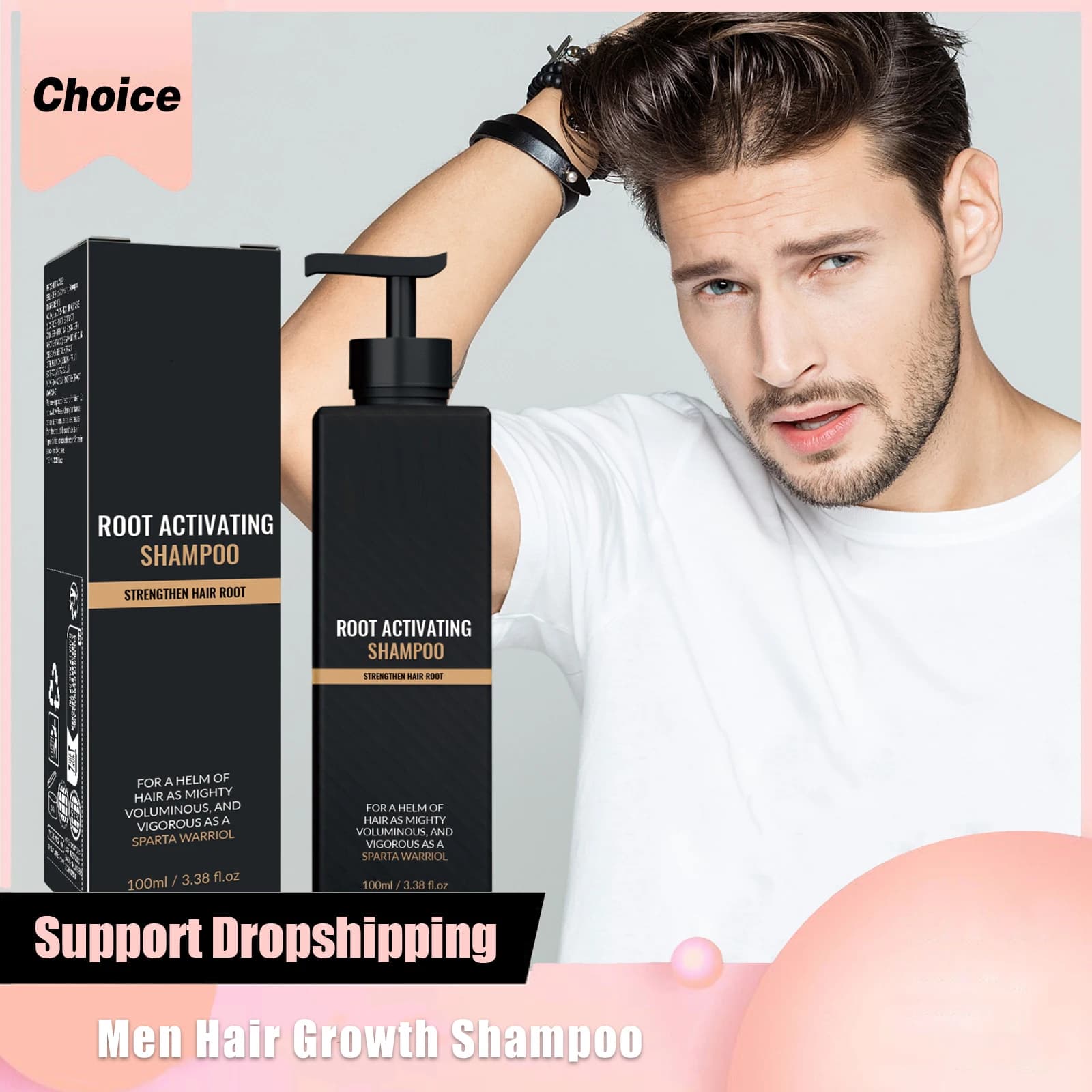 Shampoing pour la croissance des cheveux pour hommes, activateur de racines, renforcement, hydratant, nettoie en douceur, répare, améliore le Volume, amincissement des cheveux