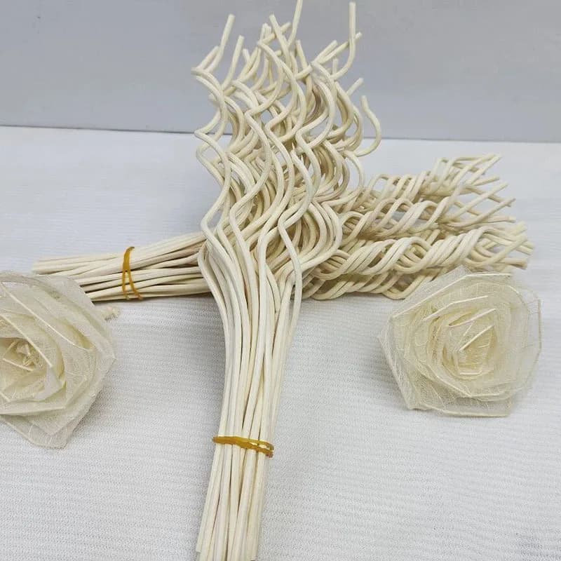 20 bâtonnets diffuseurs en rotin longs et ondulés pour huiles essentielles