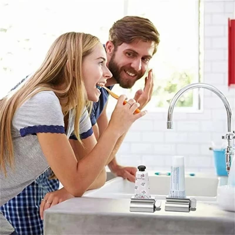Distributeur rotatif en acier inoxydable pour onguents, cosmétiques, accessoires de salle de bain, et presse-tube de dentifrice