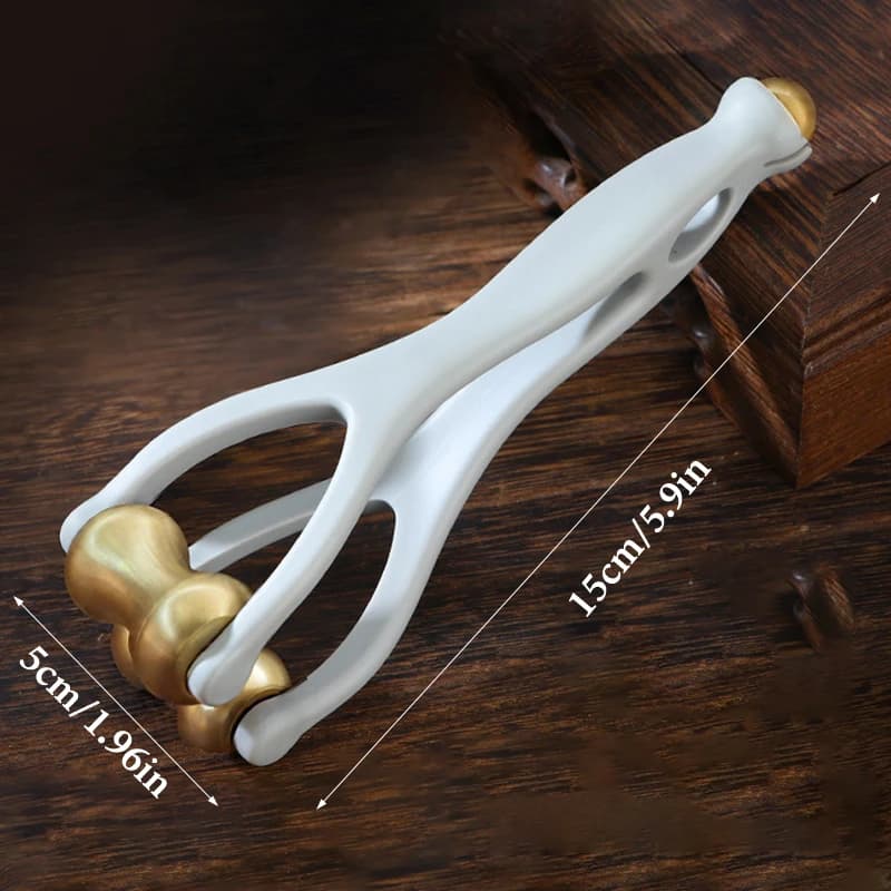 Outil de massage des doigts portable et pratique, rouleau double rangée en laiton, pour soulager la fatigue et favoriser la circulation sanguine