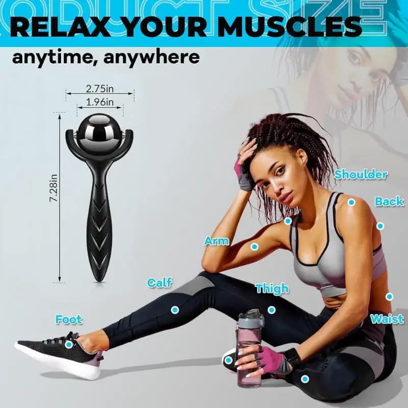 Rouleau de boule de massage – pour les tissus profonds et les muscles douleurs, soulagement de la rigidité et du stress, du corps, du cou, du dos, du pied, de la fasciite plantaire