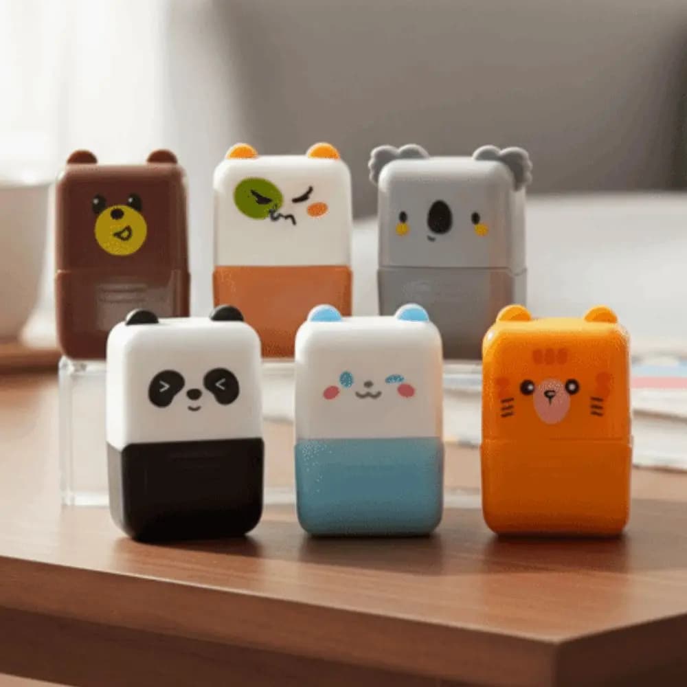 Rouleau de tampon à dessin animé pour animaux, avec poignée, pour gribouillage, graffiti, artisanat DIY, motif panda