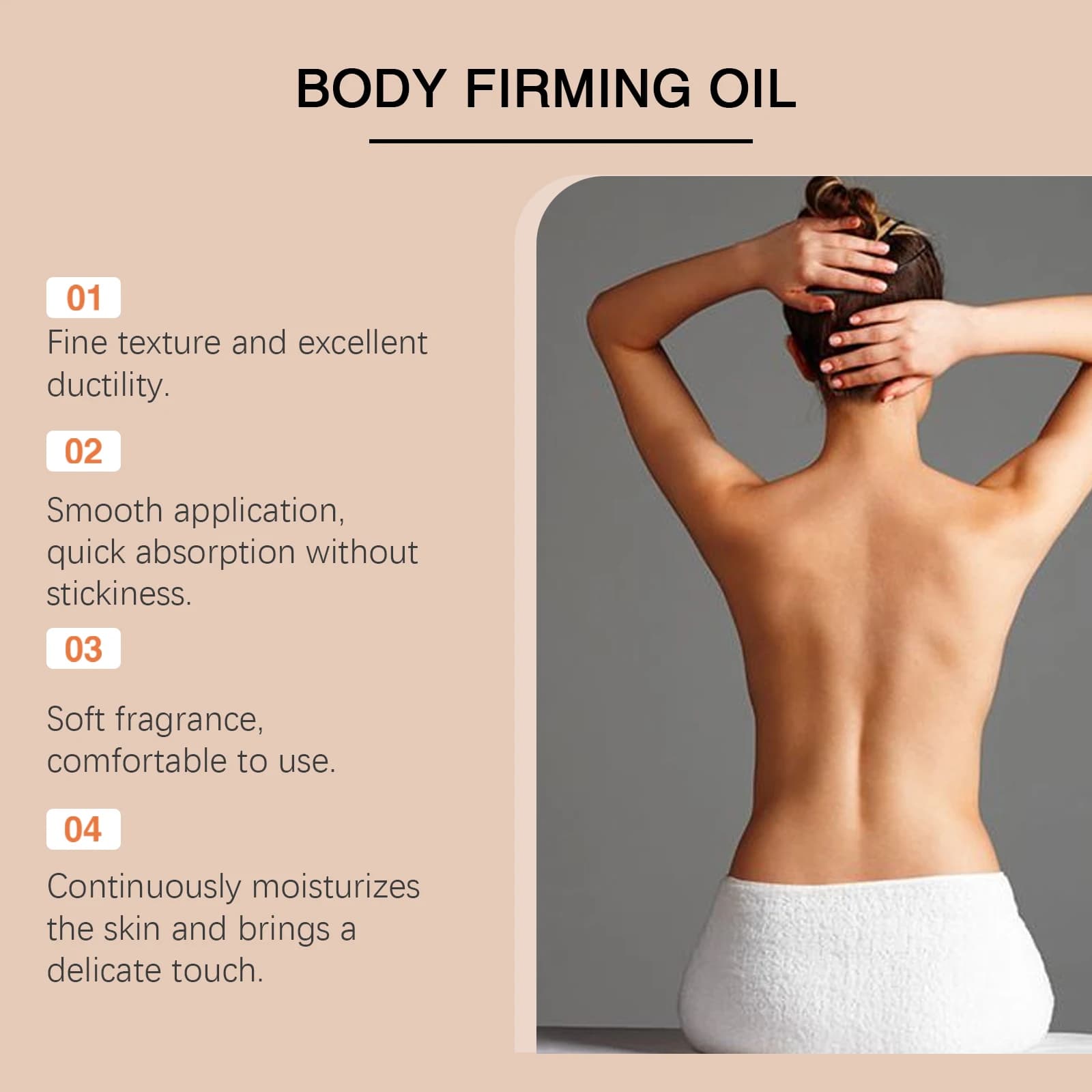 Huile corporelle raffermissante Anti-Cellulite hydratante, raffermissante pour la peau, Anti-âge pour le corps, rafraîchissante, raffermissante