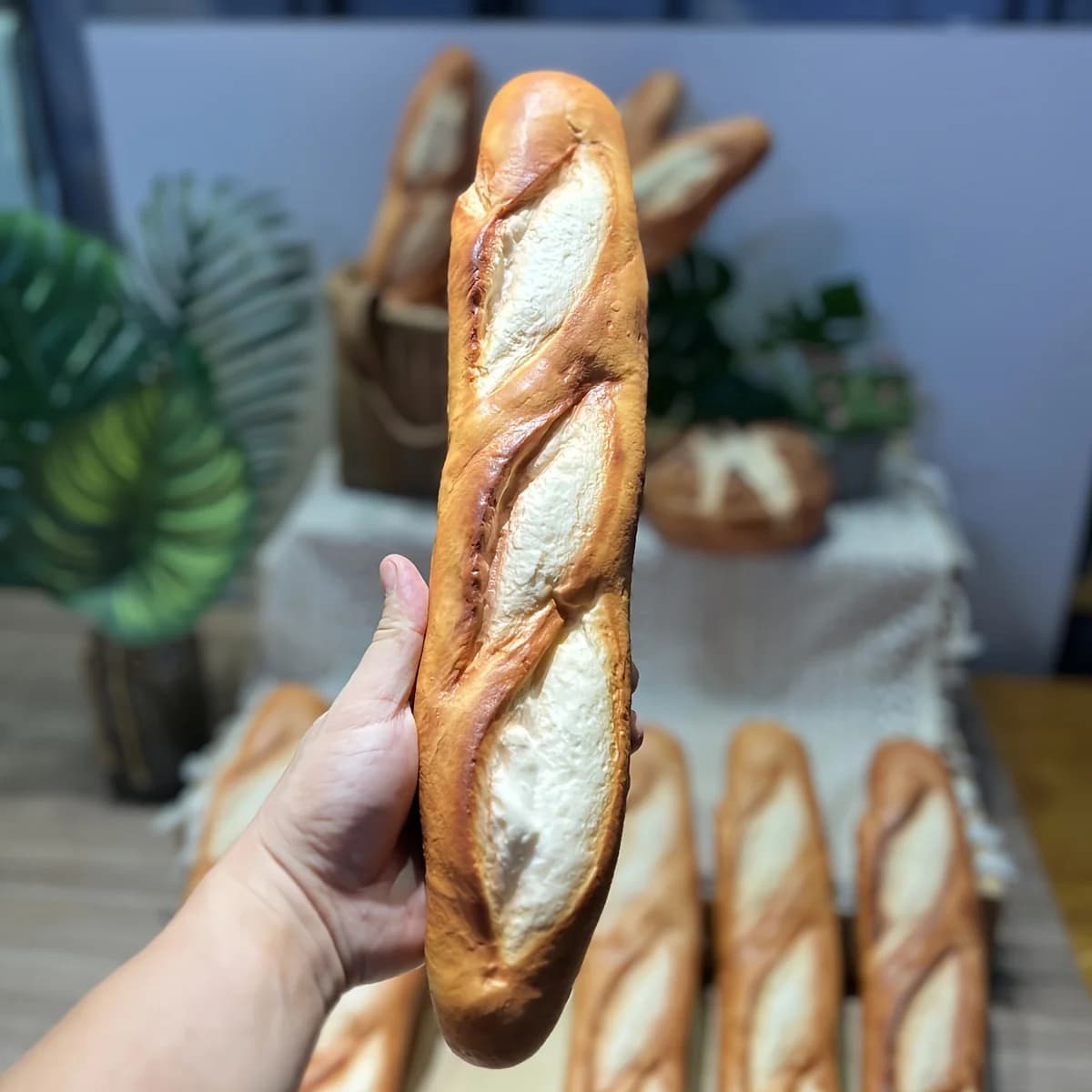 Faux accessoire de pain Baguette, modèle de pain français réaliste en PU pour la décoration de la cuisine à domicile, arrière-plan de photographie, décoration de fête