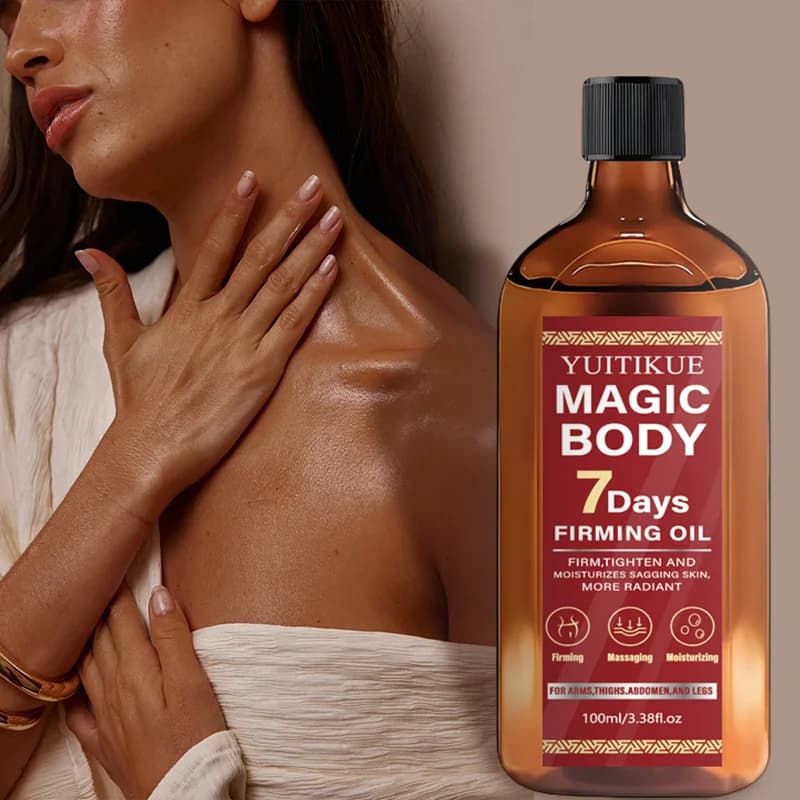 Huile raffermissante pour le corps Yuitikue Magic Body 7 jours, 100 ml, huile de massage corporelle naturelle pour les bras, l'abdomen et les jambes, hydratante et raffermissante pour la peau