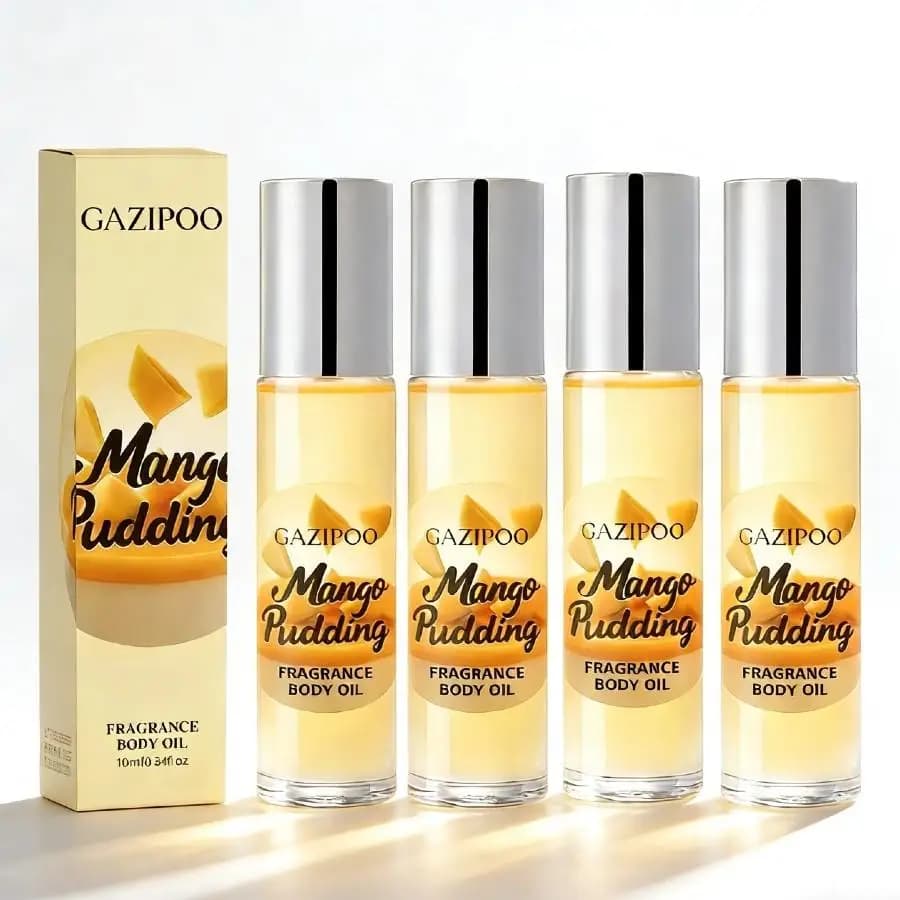 Huile parfumée Mango Pudding - 0,34 oz, notes florales fruitées fraîches et durables, cadeau idéal (1/2/4 pièces)