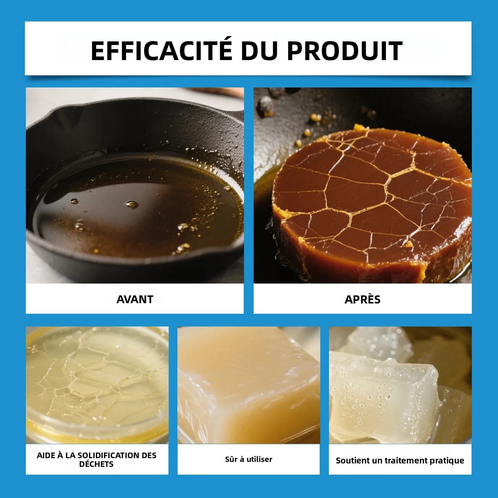 Poudre coagulante pour huile de cuisson à base de plantes naturelles