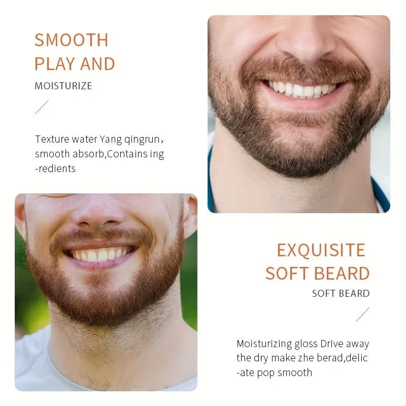 Kit de croissance de barbe pour hommes, rehausseur de cheveux, huile essentielle, cire hydratante, rouleau de croissance, peigne, ciseaux de coiffure, soins de la barbe
