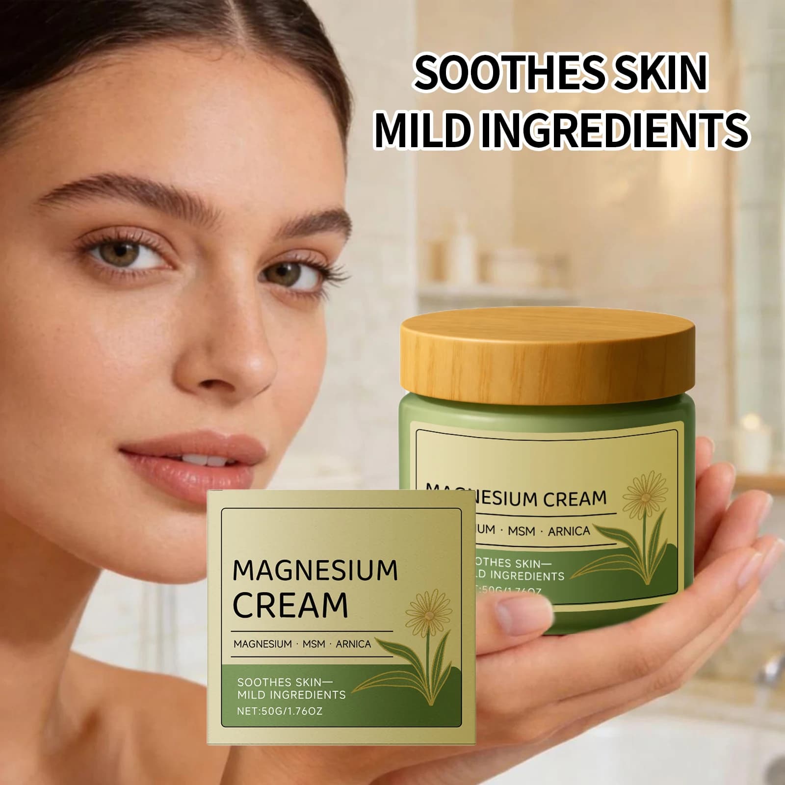 Crème au magnésium hydratation longue durée apaisante rafraîchissante soulagement corporel prévention sécheresse hydratant massage corporel soin de la peau
