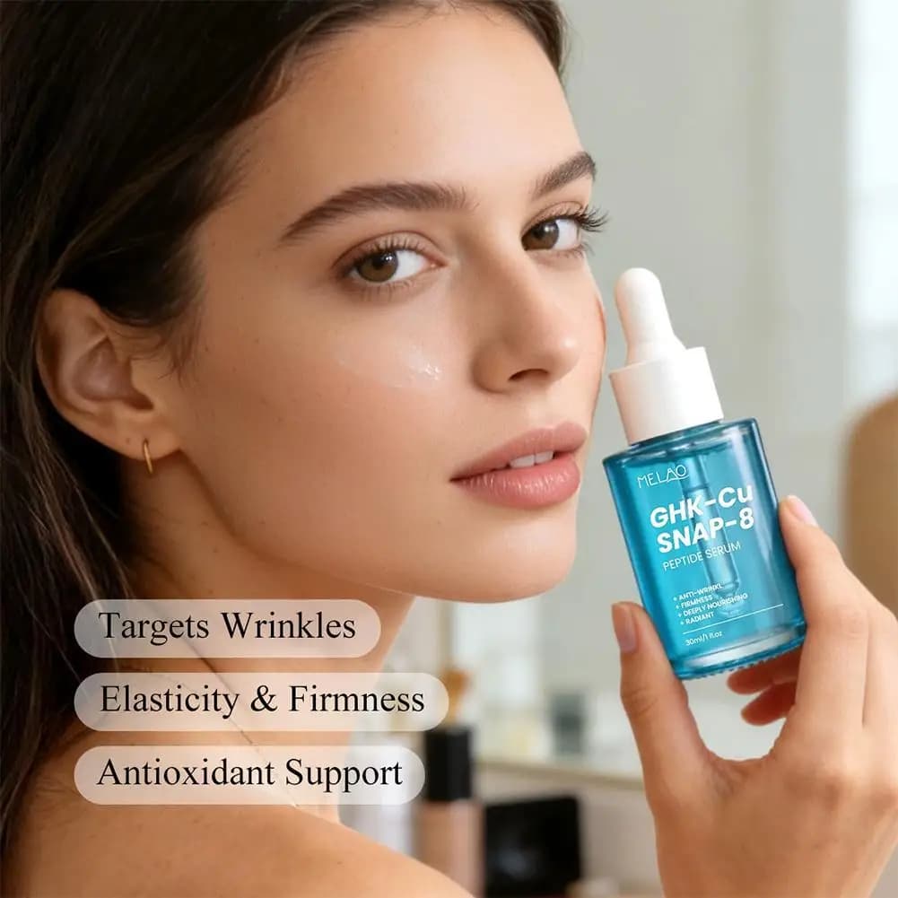 Sérum pour le visage au peptide GHK-Cu SNAP-8, huile essentielle hydratante au cuivre bleu, nettoyant hydratant, hydratation profonde, produit de soin de la peau