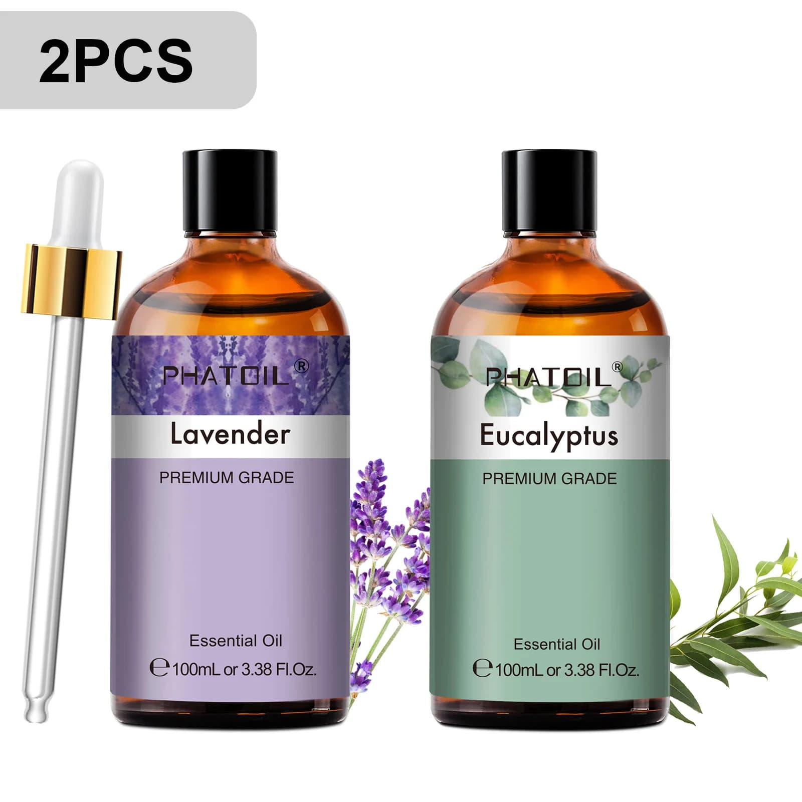 PHATOIL 2 pièces/1 pièces huile essentielle d'aromathérapie de lavande pour diffuseur
