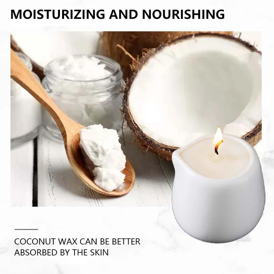 Bougie de massage naturelle parfumée aux fruits. Chaleur faible. 1,69 oz, cire de noix de coco. Hydratant. Pour la maison et la Saint-Valentin. Luxe naturel. Apaisant