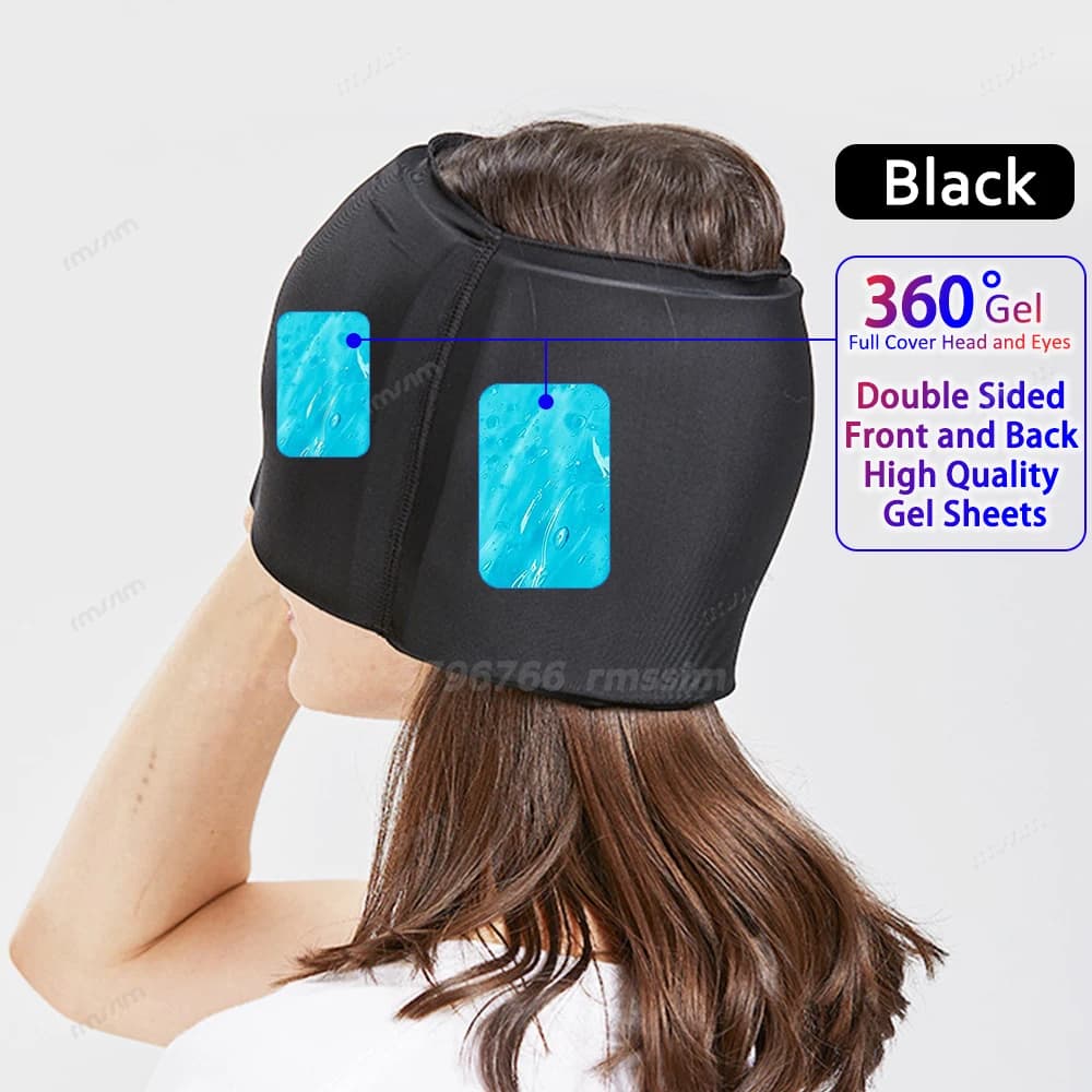 Tête masseur casquette Gel chaud froid maux de tête soulagement de la Migraine capuchon Stress pression soulagement de la douleur Massage Gel chapeau Clod maux de tête