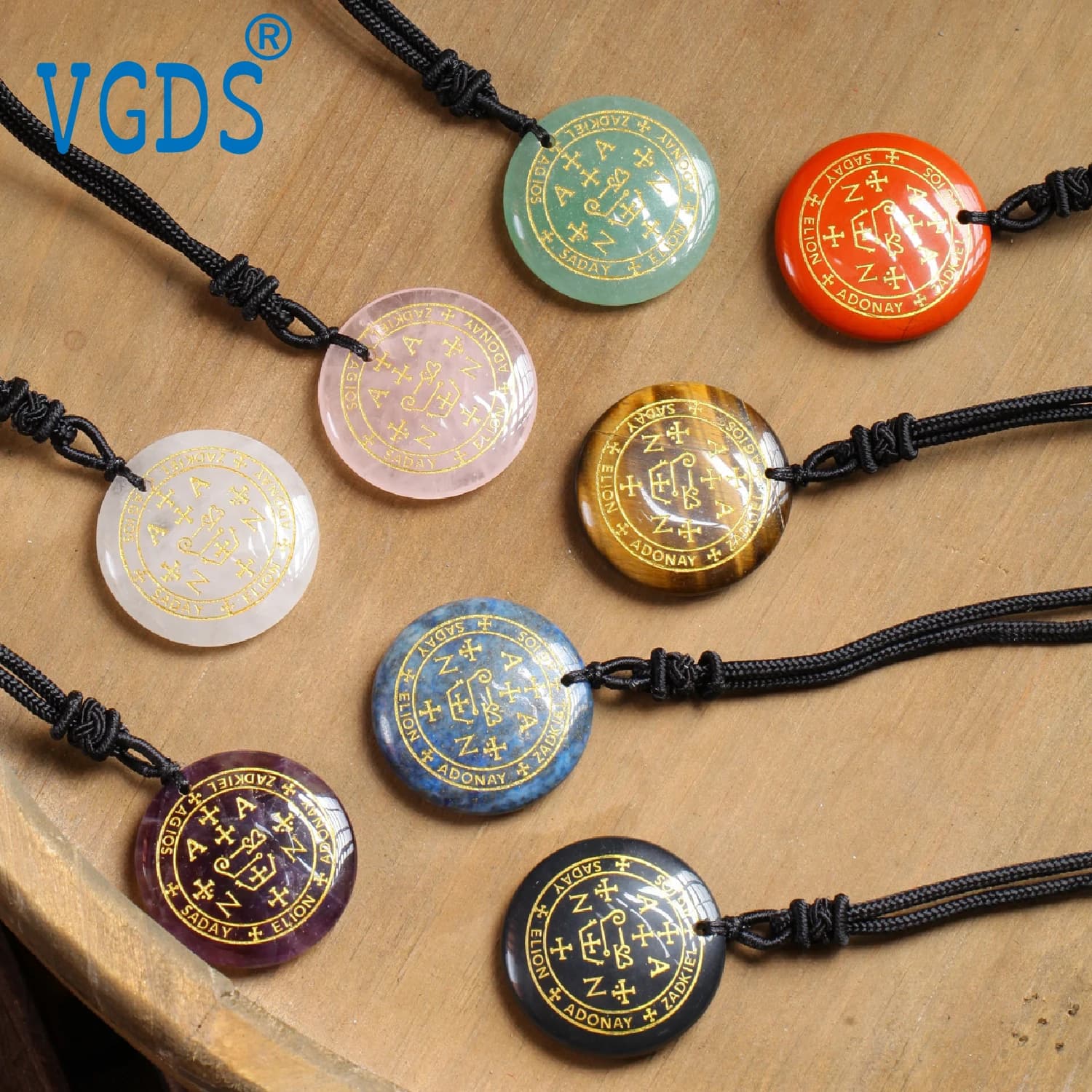 Pendentif en cristal de quartz naturel des sept archanges pour hommes et femmes, amulette de protection des anges, breloque de collier d'énergie spirituelle, bijoux